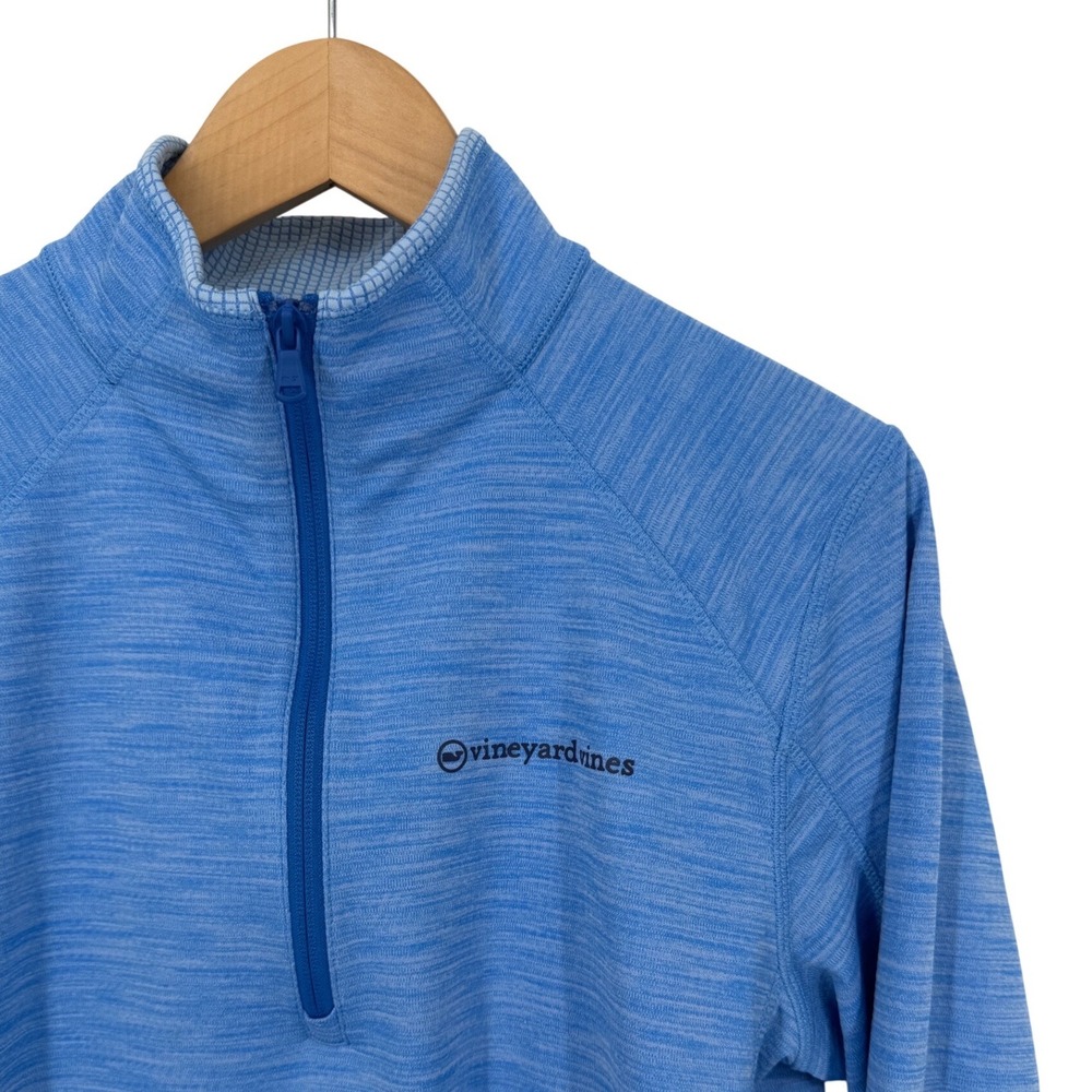 Vineyard Vines Performance Mens Small Blue Heathered Quarter Zip Pullover S